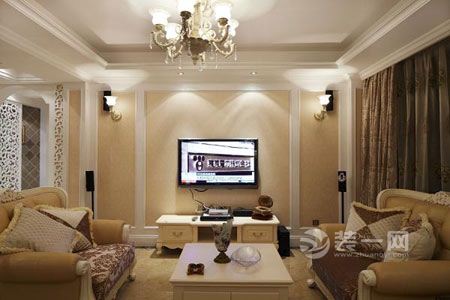 南阳欧式风格客厅电视背景墙装修效果图